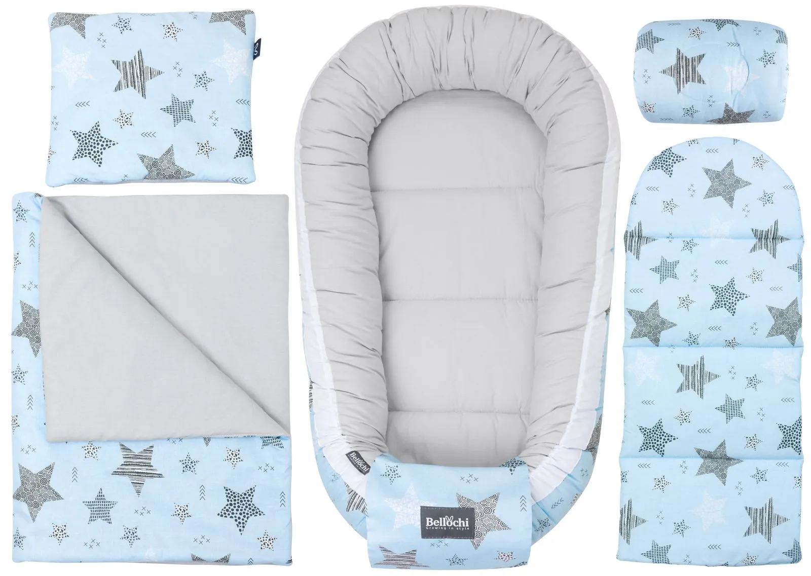 Baby Nest Set 90×60 cm, Baby-Dusche Set für Neugeborene, Baumwolle, Rigiel-Stern