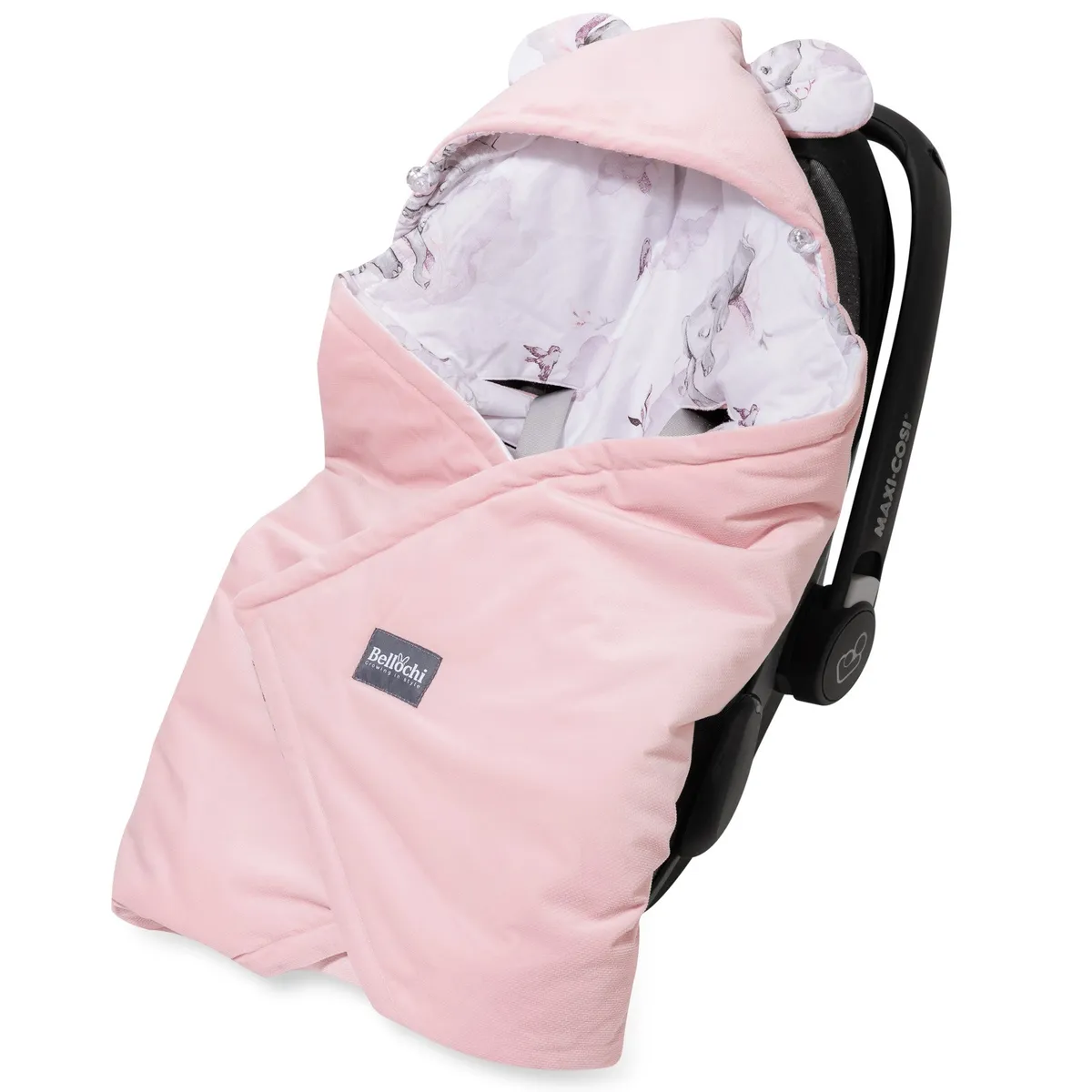 Universelles Baby-Deckenset für den Autositz mit Kapuze 90×90 cm Basic Habarigani