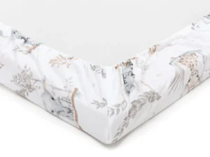 Baumwoll-Spannbettlaken für eine Kinderbettmatratze der Größe 120×60 cm jungle baby