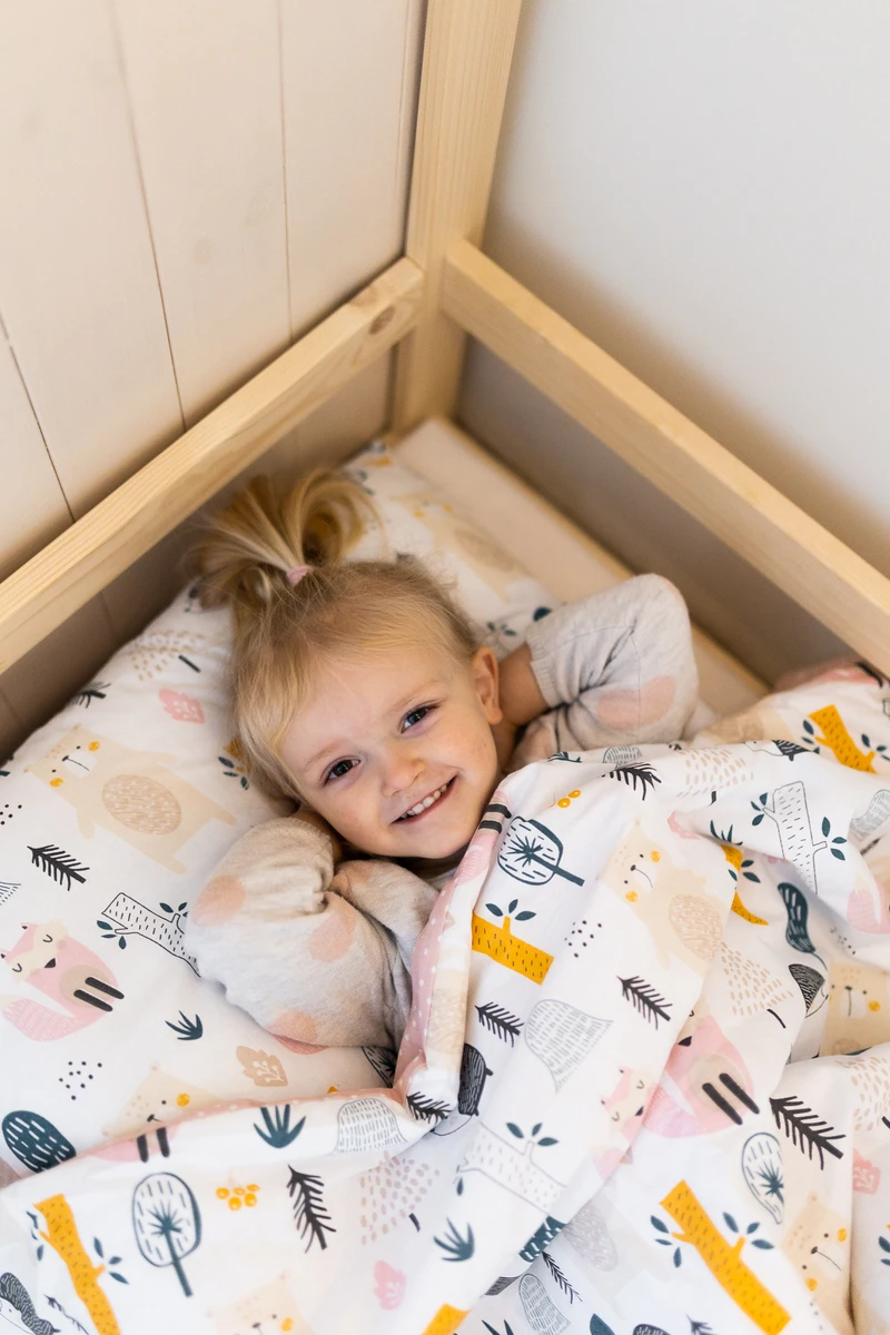 Baumwoll-Kleinkind-Bettwäsche 2-teiliges Set, Kinderbettbezug 135×100 cm und Kissenbezug 60×40 cm 4rest Bellochi 2