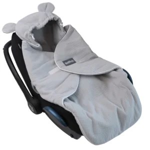 Musselin Einschlagdecke Babyschale Grey