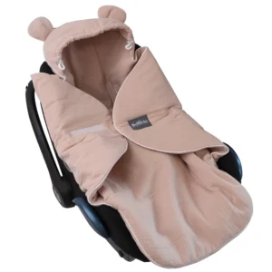 Musselin Einschlagdecke Babyschale Beige
