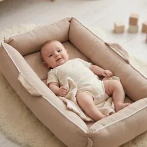 Hush Magnetisches Babynest Cuddly Muslin Beige