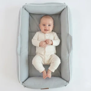 Hush Magnetisches Babynest Cuddly Muslin Grey